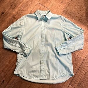 RALPH LAUREN | blue 100% cotton button down, size XL